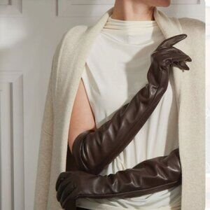 NWT Elbow-length Leather Gloves M